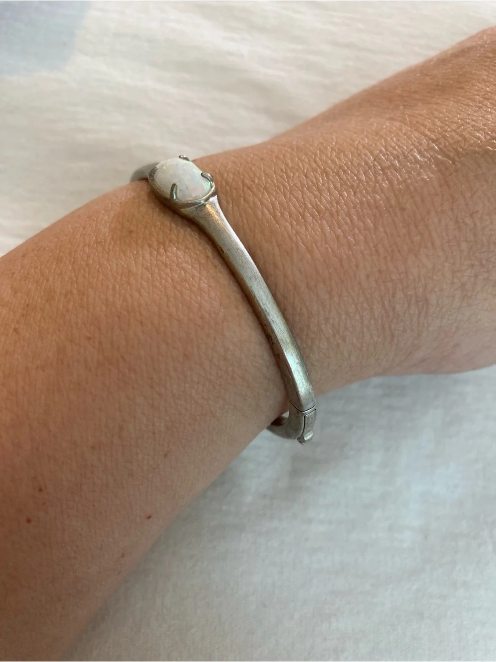 Kendra Scott Hinged Bracelet with Faux Opal Stone
